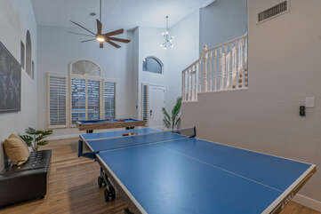 Get your game face on for a rousing match ping pong match!