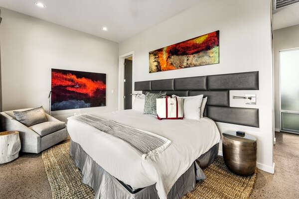 Cozy up with a good read or watch a universe of TV channels in the deluxe comfort of the Lave Suite
