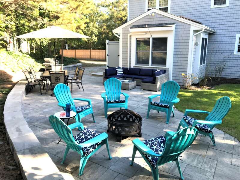 Grill and seating for enjoying those warm summer nights-46 Har-Wood Ave Harwich- Cape Cod- New England Vacation Rentals