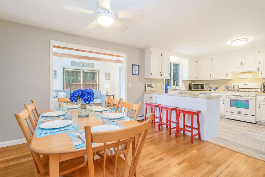 Seating for 6 at the dining room table-46 Har-Wood Ave Harwich- Cape Cod- New England Vacation Rentals