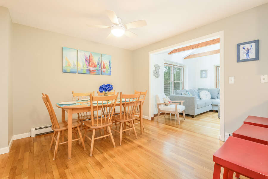 Dining area and sun room -46 Har-Wood Ave Harwich- Cape Cod- New England Vacation Rentals