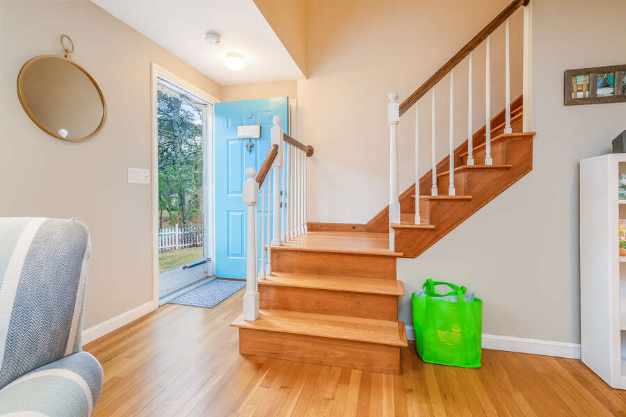 Front entry way and stairs to second floor-46 Har-Wood Ave Harwich- Cape Cod- New England Vacation Rentals