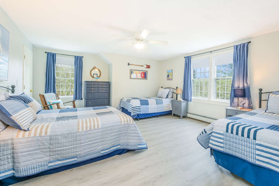 Bedroom #4 with 1 double bed and 2 twins, dresser-46 Har-Wood Ave Harwich- Cape Cod- New England Vacation Rentals