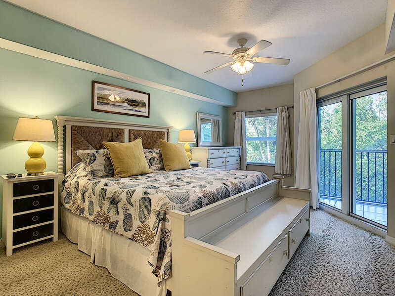 A master bedroom in our New Smyrna Beach Rental Condo
