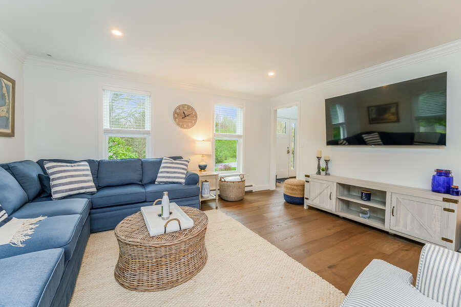 Family room with large screen TV - 21 Moon Compass Lane Sandwich Cape Cod - New England Vacation Rentals