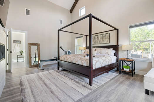 Master Bedroom with a King Bed and Vaulted Ceiling