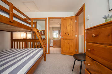 Bunk room with twin over double bunk & full bathroom ensuite
