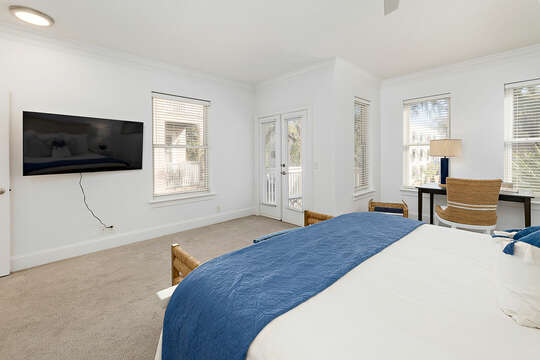 Master Bedroom includes a writing desk and an HD TV.