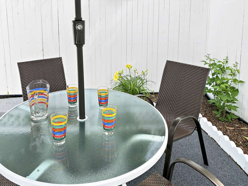 Out door dining at-25 Zylpha Rd Harwich Port- Cape Cod- New England Vacation Rentals
