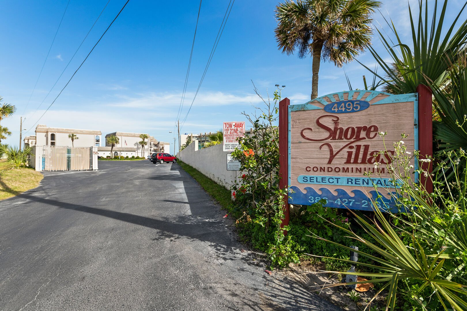 Shore Villas condominiums sign