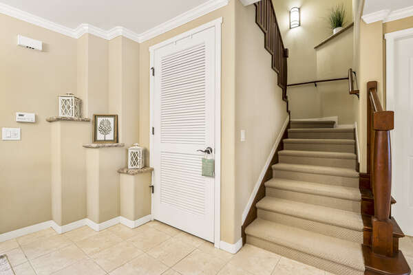 Front Entryway and Staircase to the Second Floor at Mauna Lani Hawai'i Vacation Rentals