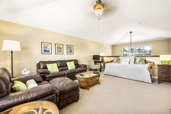 Loft with Vaulted Ceilings and Day Bed at Mauna Lani Hawai'i Vacation Rentals