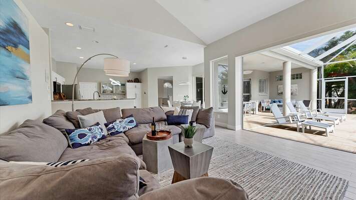 The most relaxing family room, bright and open with plenty of space to spread out.