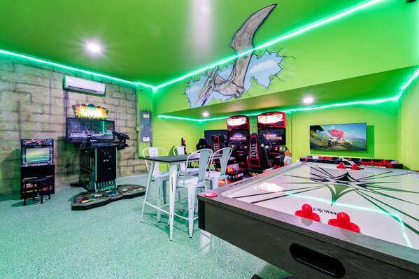 Stunning dinosaur themed games room