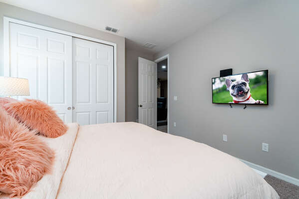Bedroom 7 showing flatscreen TV and closet