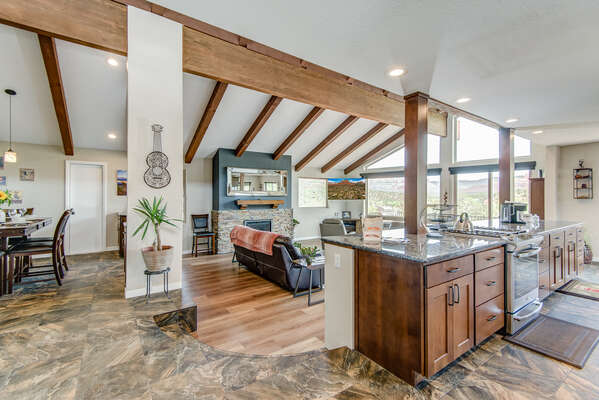 Great Room with Vaulted Ceilings