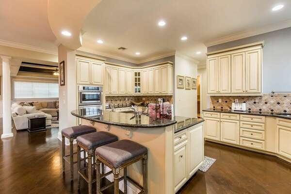 Gourmet kitchen boasting top of the line appliances