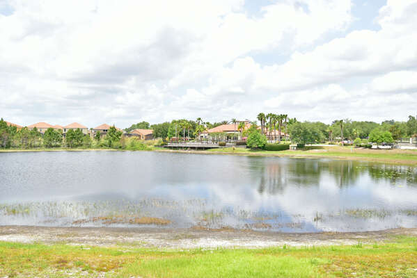 View across lake to community clubhouse