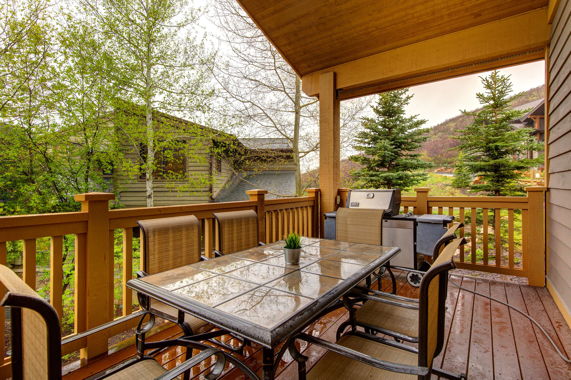 Main Level Balcony with Outdoor Dining and a Natural Gas BBQ