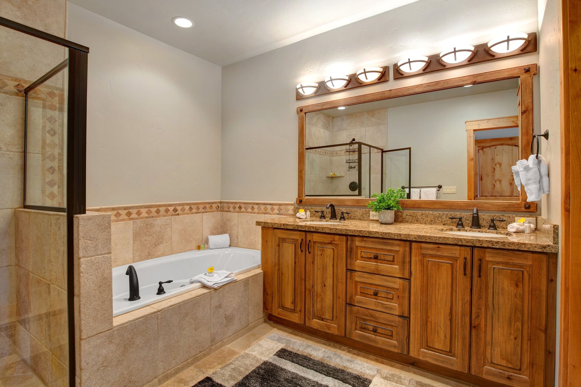 Master Bath with Two Granite Counter Sinks
