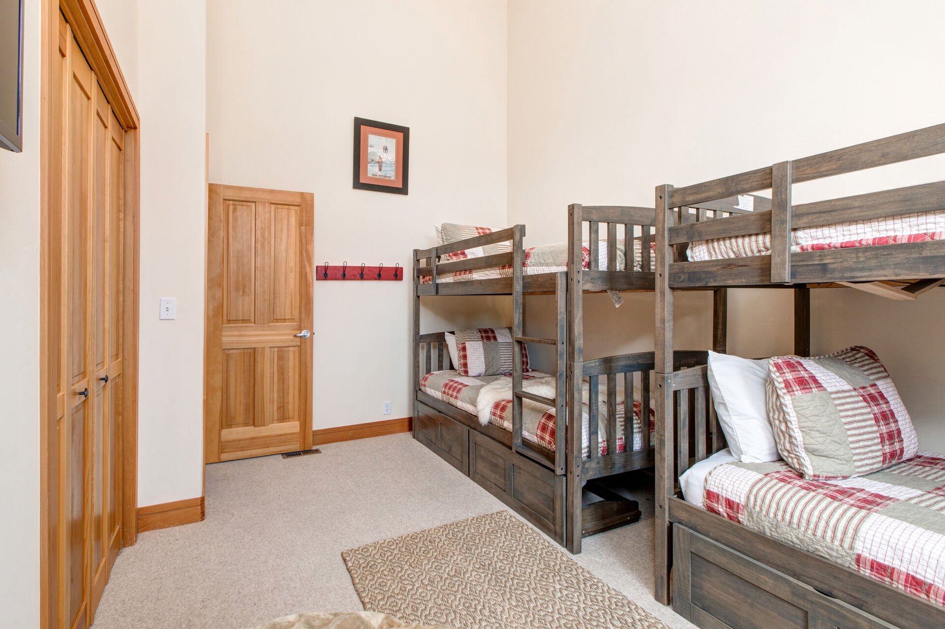 Upper Level Bedroom 3 Bunk Room with two set of twin bunkbeds, oversized beanbag chair, 40
