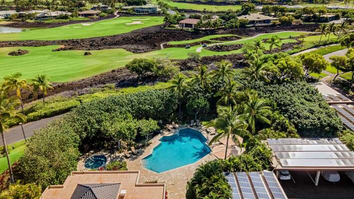 Mauna Lani Point lounging pool and entertaining area