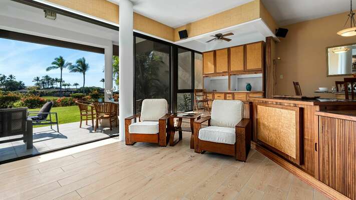 Fabulous ocean views from inside and out! New custom-made upgrades with Exotic Hawaiian wood cabinetry