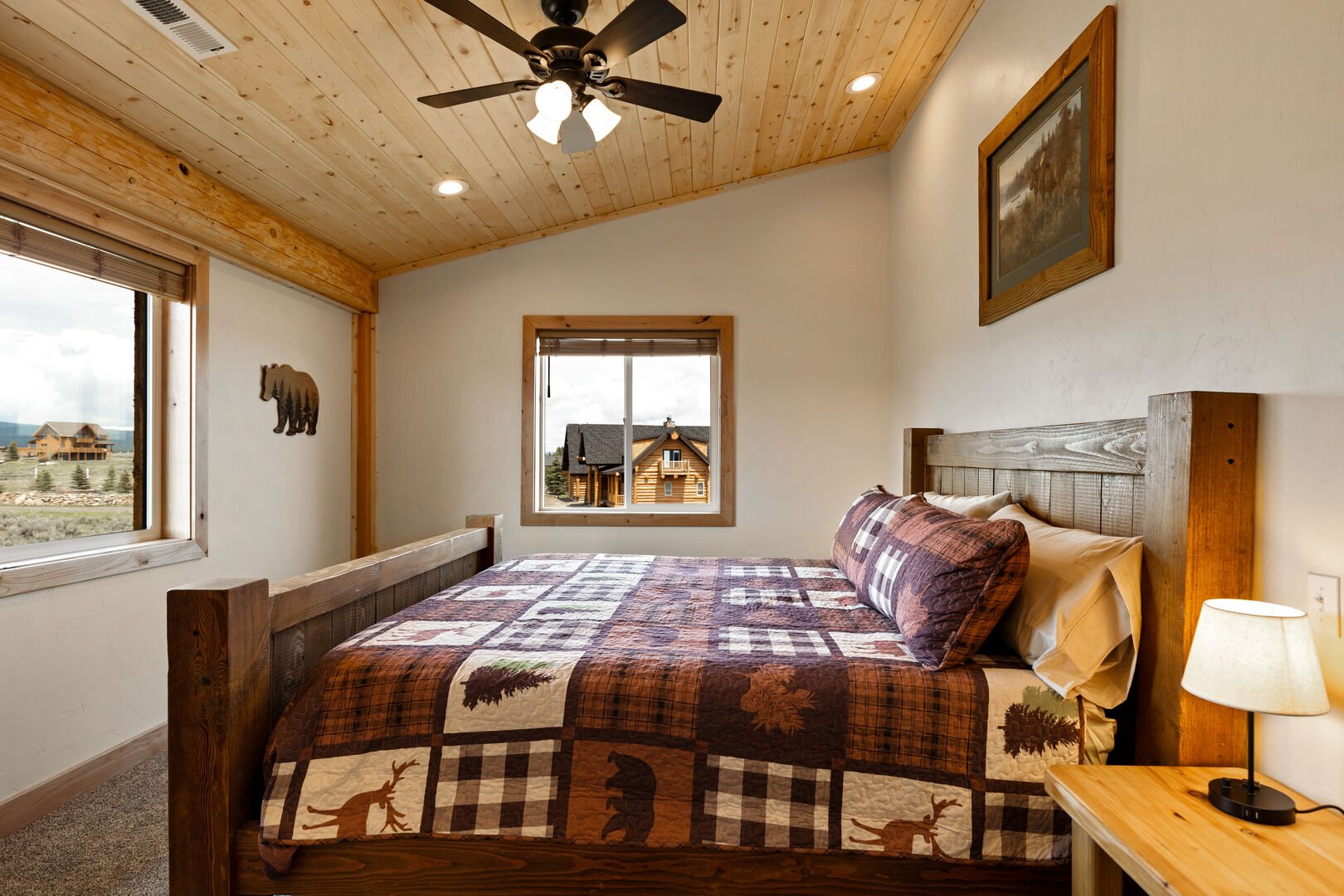 Stone Skipper Lodge ~ bedroom #4 on upper level w/ king bed and private ensuite bathroom