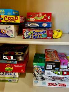 Large selection of board games for family fun!