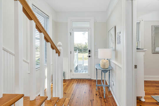 The home features beautiful hardwood floors.
