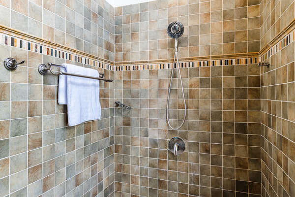 Refresh with a relaxing shower after a long day.
