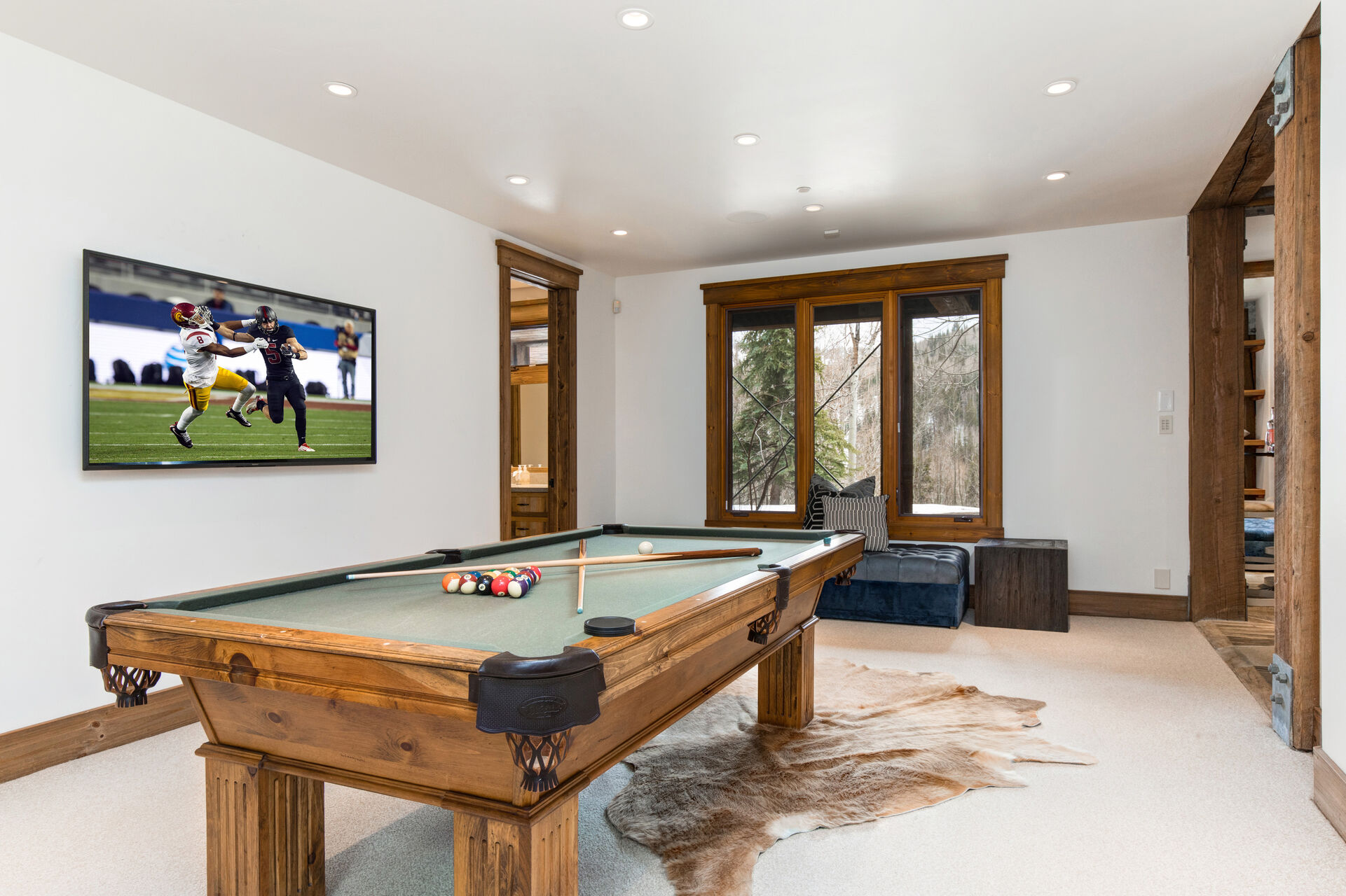 Ground level billiard area and access to Jack and Jill bathroom
