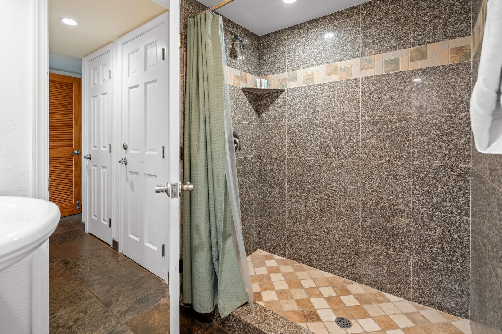 Large shower.