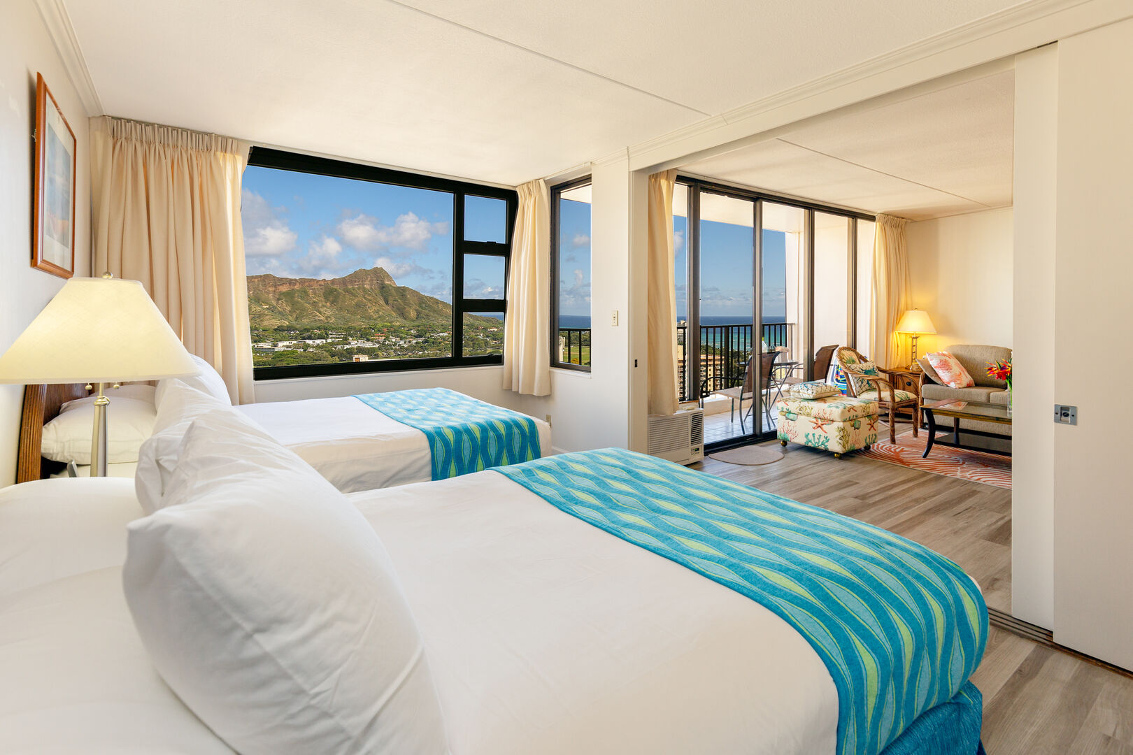 Beautiful Diamond Head and ocean view from the bedroom
