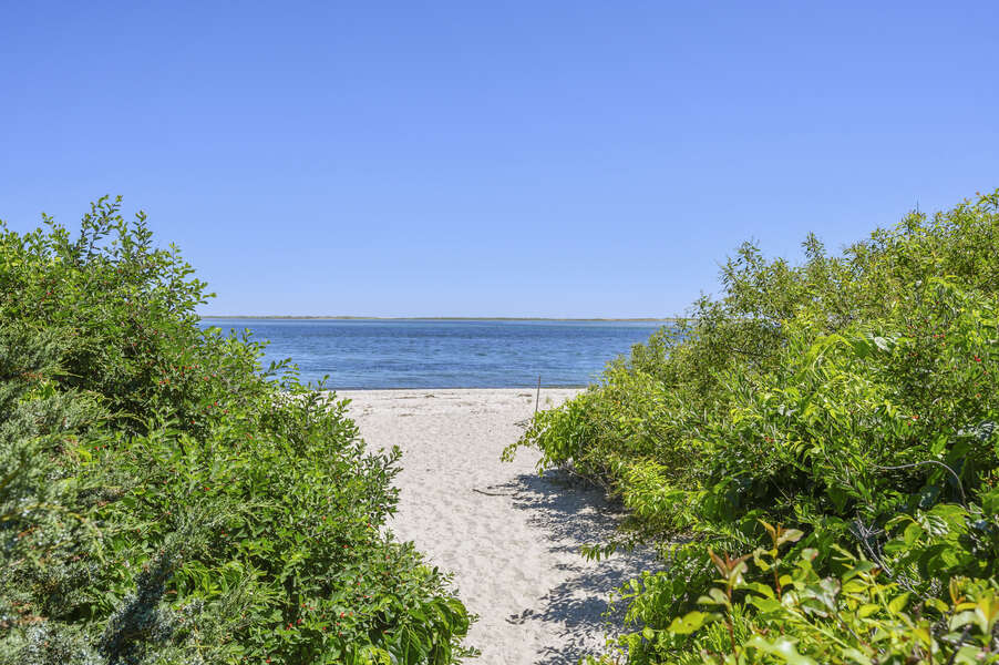 Path to ocean from back yard - 229 Scatteree Road Chatham Cape Cod - New England Vacation Rentals