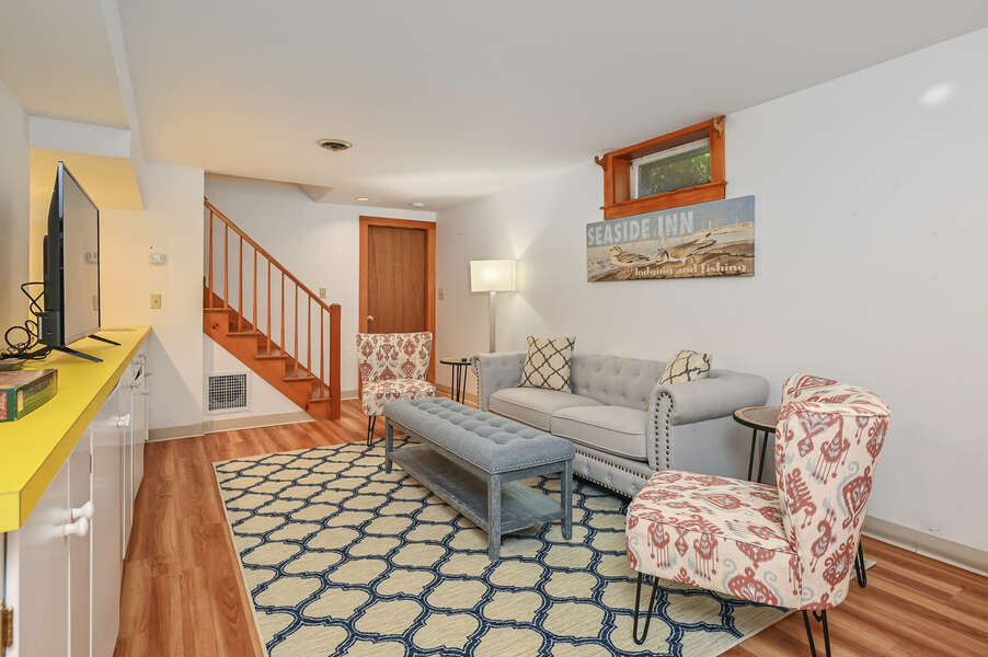 Lower Level Family Room - 229 Scatteree Road Chatham Cape Cod - New England Vacation Rentals