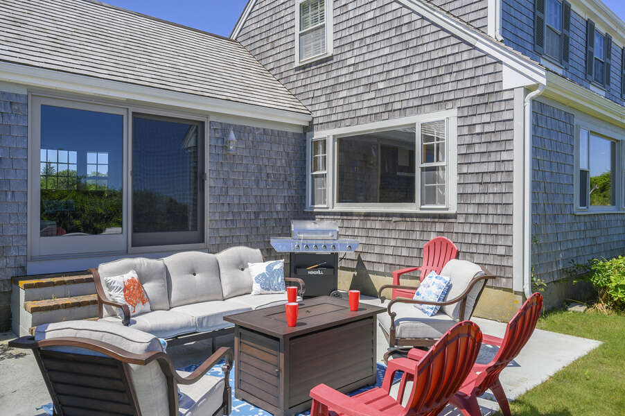 Outside sitting with fire-pit - 229 Scatteree Road Chatham Cape Cod - New England Vacation Rentals