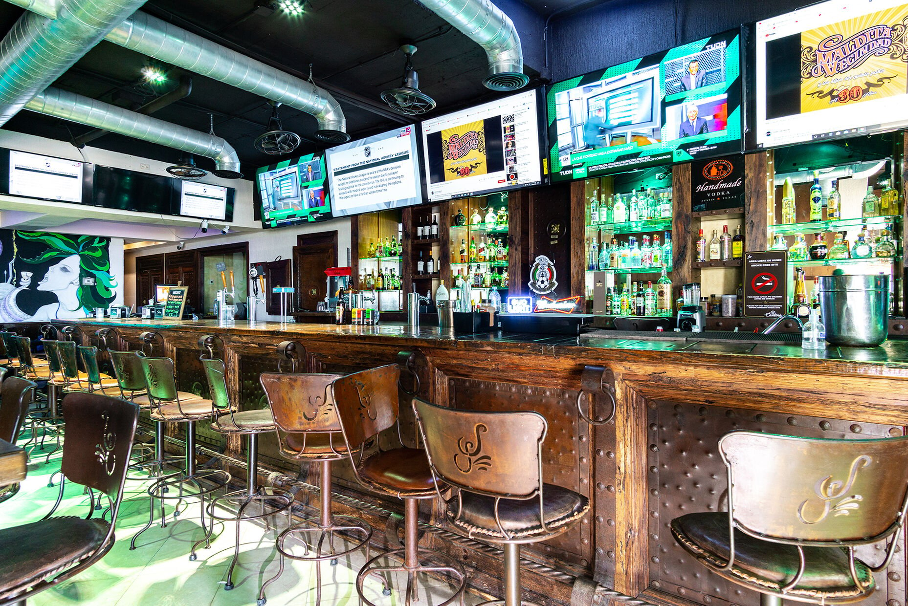 The vibrant spots bar has tons of TV'sm lots of seating, and great drink specials.