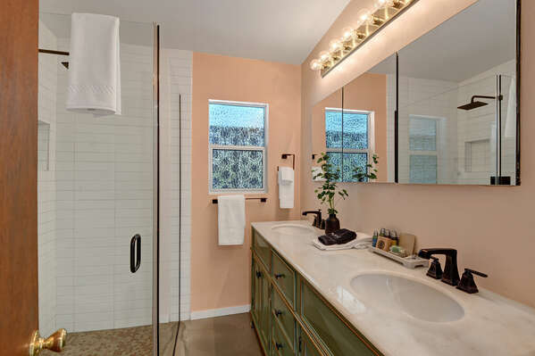 Bathroom #2, ensuite for Bedroom #3 and shared with Bedroom #4