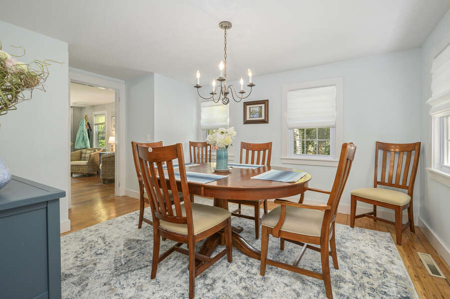 Dining room with seating for up to 9 when the leaf is added-21 Pine Street- Harwichport- Cape Cod- New England Vacation Rentals
