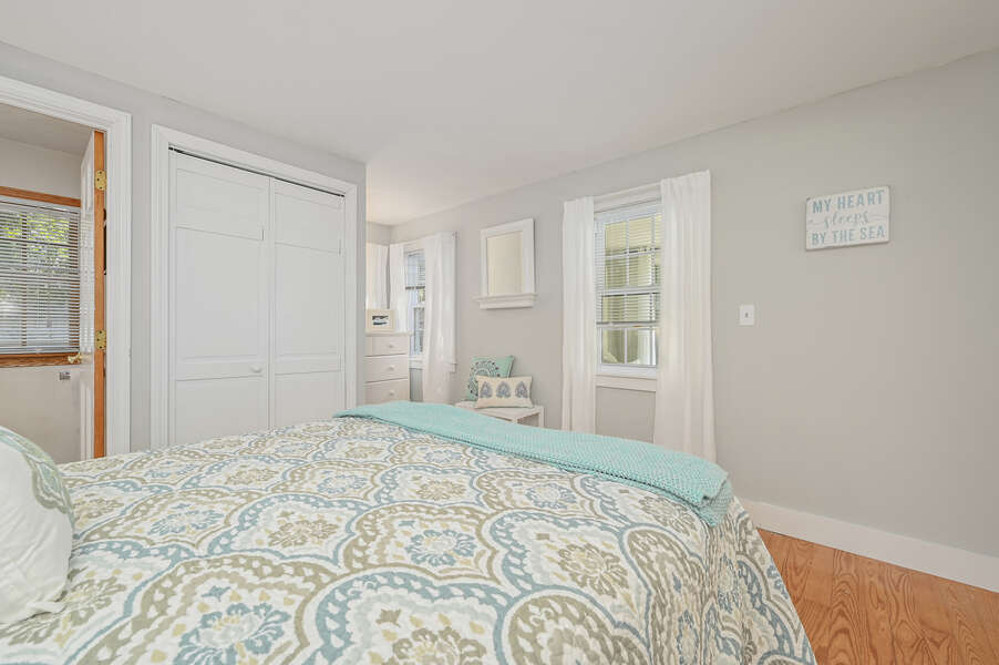 Bedroom  # 1 Queen bed dresser and ensuite bath room #1 with stand up shower-21 Pine Street- Harwichport- Cape Cod- New England Vacation Rentals