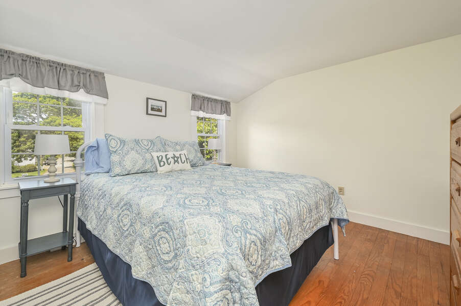 Bedroom #6 with Queen bed, desk, closet-21 Pine Street- Harwichport- Cape Cod- New England Vacation Rentals