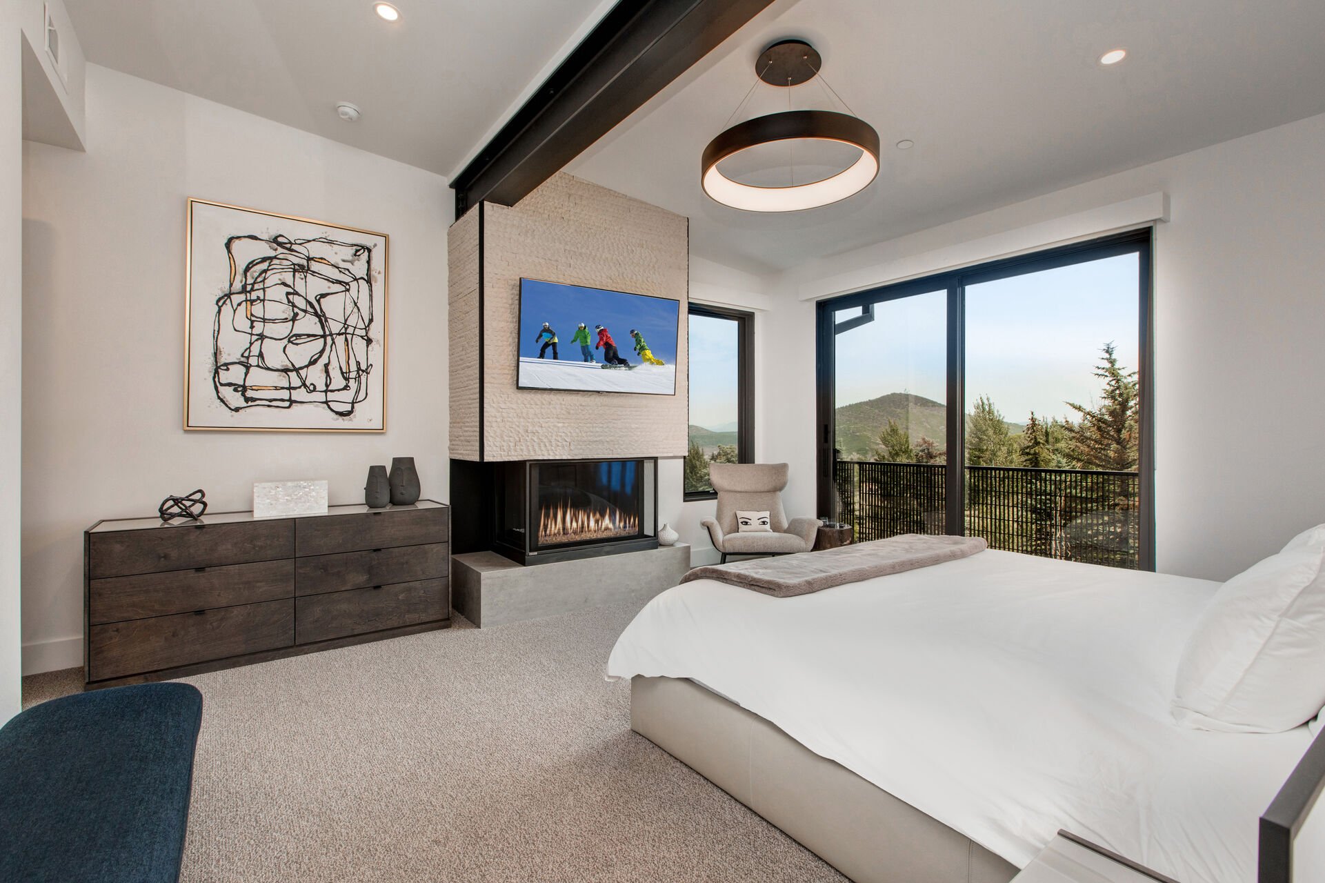 Upper Level Grand Master Bedroom with a King Bed and 55