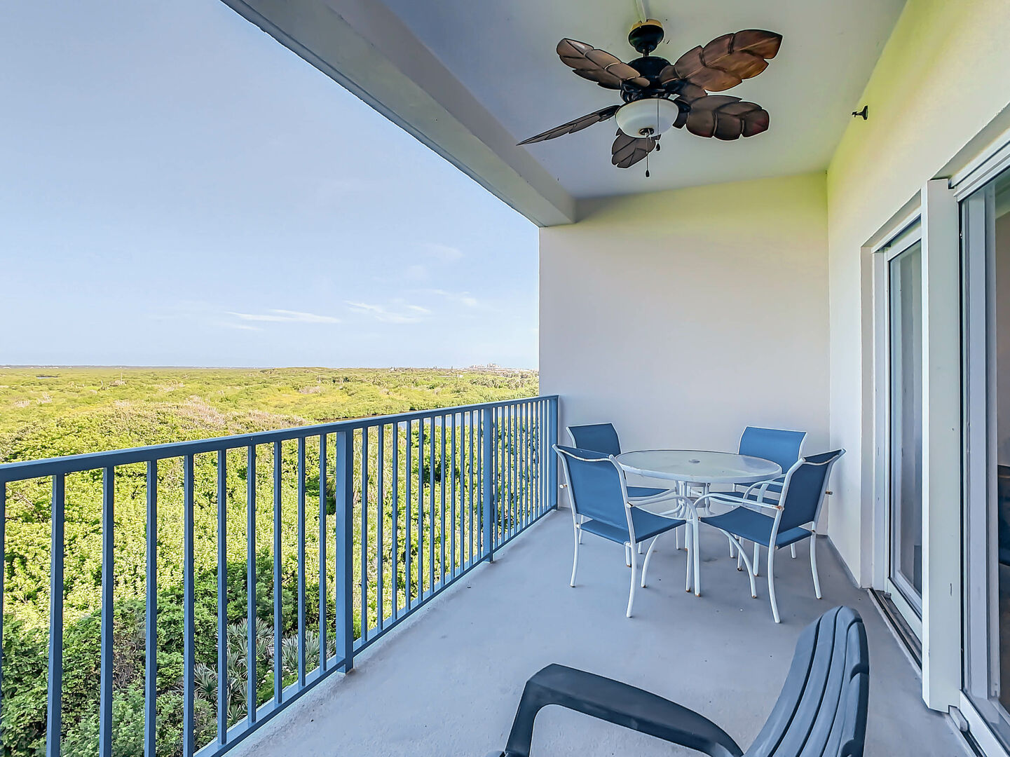 Balcony of this condo rental in New Smyrna Beach
