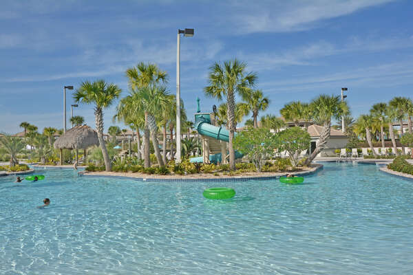 On-site amenities: Lazy river exits into zero entry pool