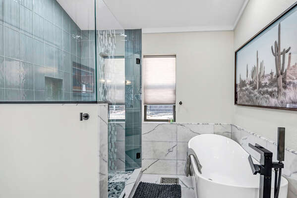 Soaking Tub and Large Tile/Glass Shower