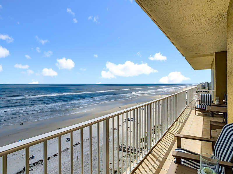 Balcony view from this condo for rent in New Smyrna Beach