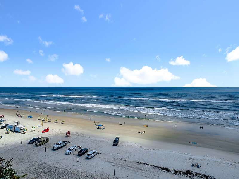 Beach view from the condo for rent in New Smyrna Beach