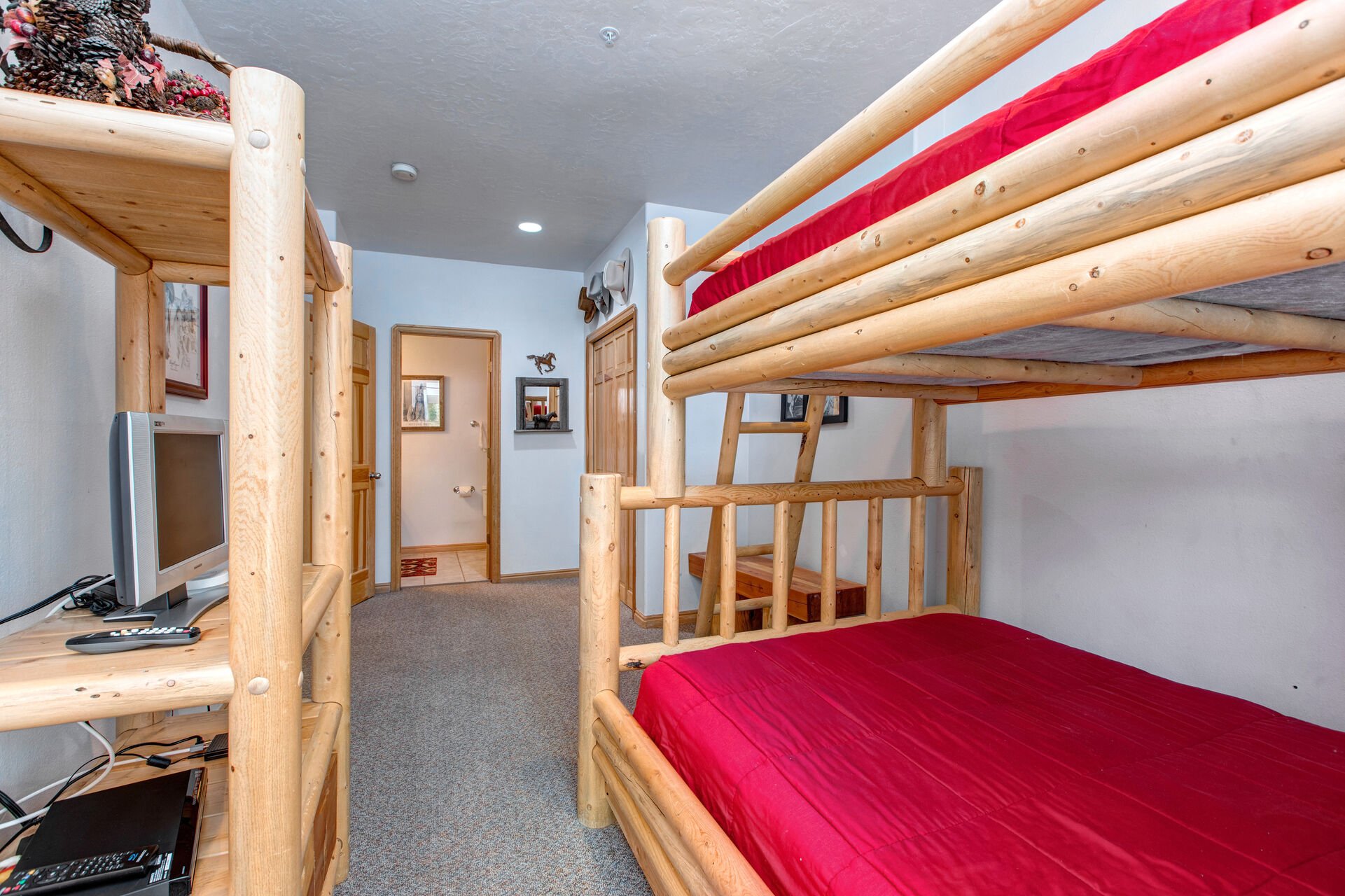 Ground Level Bedroom 3 Bunk Room with twin over full bunkbed, private entrance, 15
