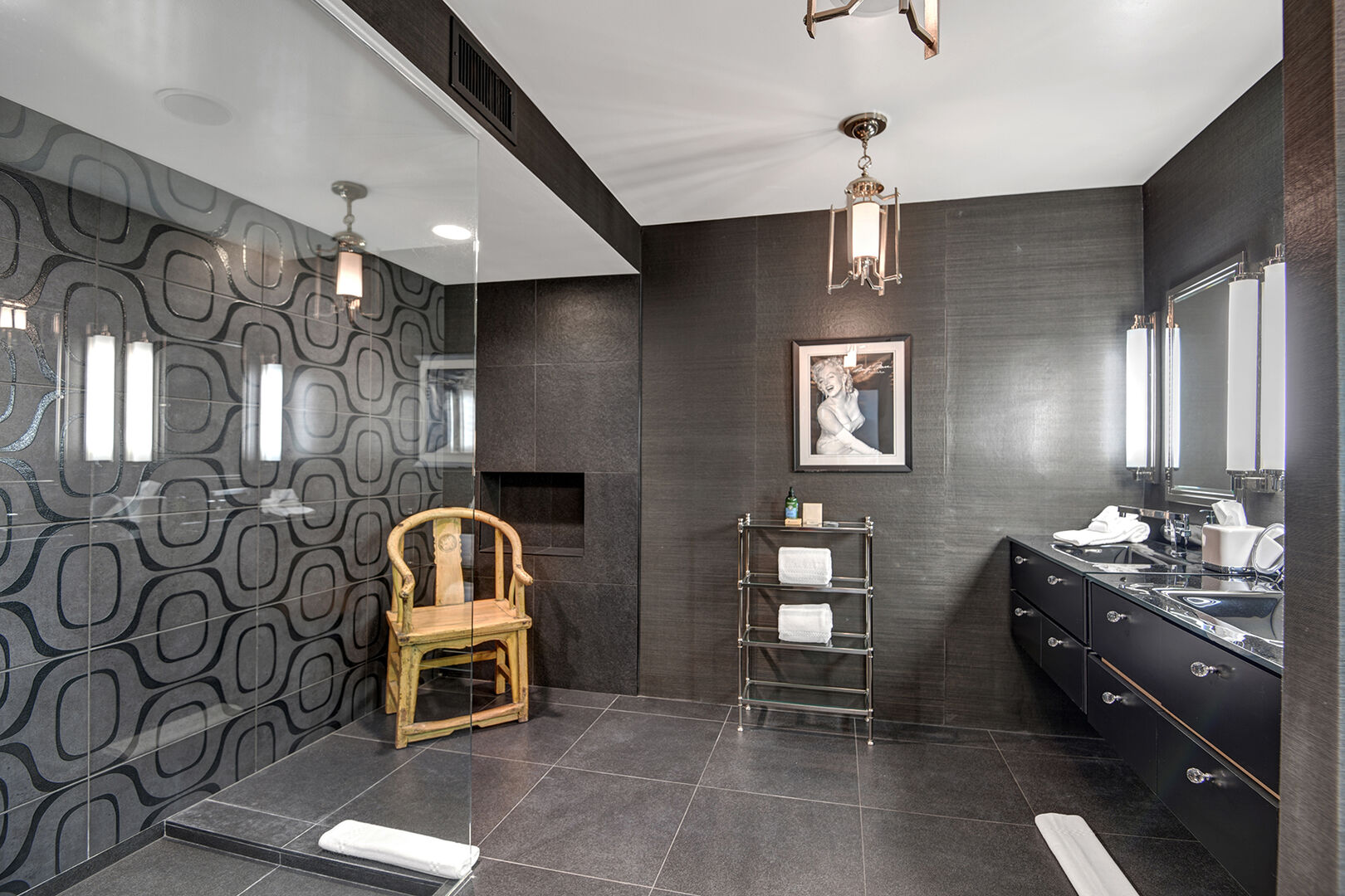MASTER BATHROOM WITH HUGE WALK-IN SHOWER AND WALK-IN CLOSET